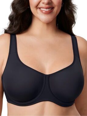 DELIMIRA Women's Full Coverage Bra Plus Size Unlined Comfortable Bras 42G